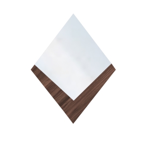 Miroir losange Simone, Stratifié Bois Foncé