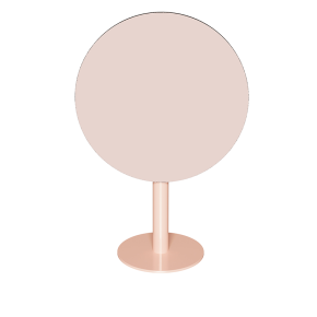 Table ronde rabattable Albertine - Stratifié Uni Rose Poudré - Pied Rose Poudré