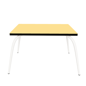 Table de jeux enfants Gaby - uni Jaune Citron - Pieds Blancs