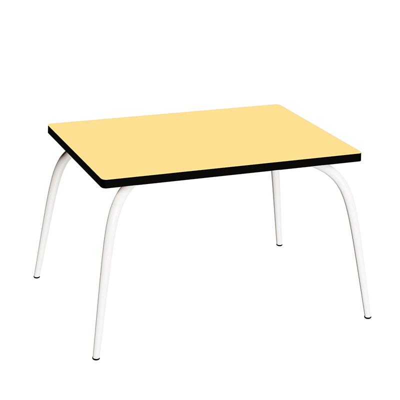 Table de jeux enfants Gaby - uni Jaune Citron - Pieds Blancs