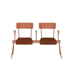 Banc Anouk 2 places - Dossiers Paprika & Assises en velours côtelé Paprika, Structure & pieds Terracotta