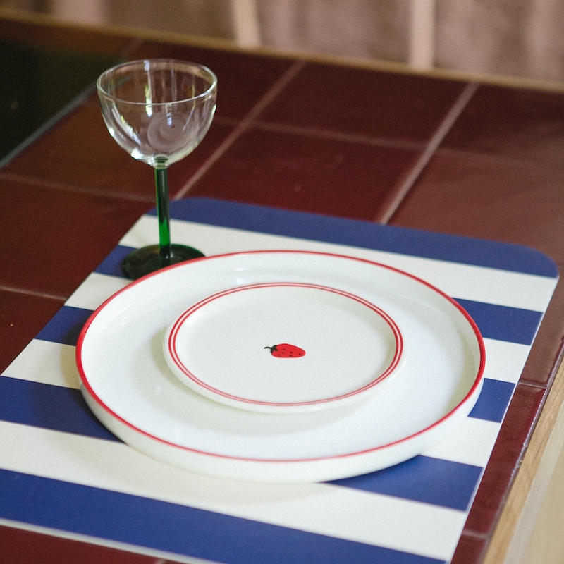 Lot de 4 Sets de Table Lulu en vinyle – Imprimé French Riviera Bleu Marine