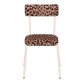 Chaise d’écolier Adulte Suzie Stratifié Dossier & Assise imprimé Graou - pieds Rose Poudré