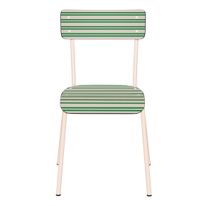 Chaise d’écolier Adulte Suzie Stratifié Dossier & Assise imprimé Saint Trop' Vert - pieds Rose Poudré