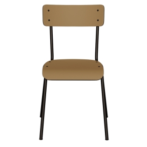 Chaise d’écolier Adulte Suzie Stratifié Dossier & Assise uni Ocre - Pieds Noirs