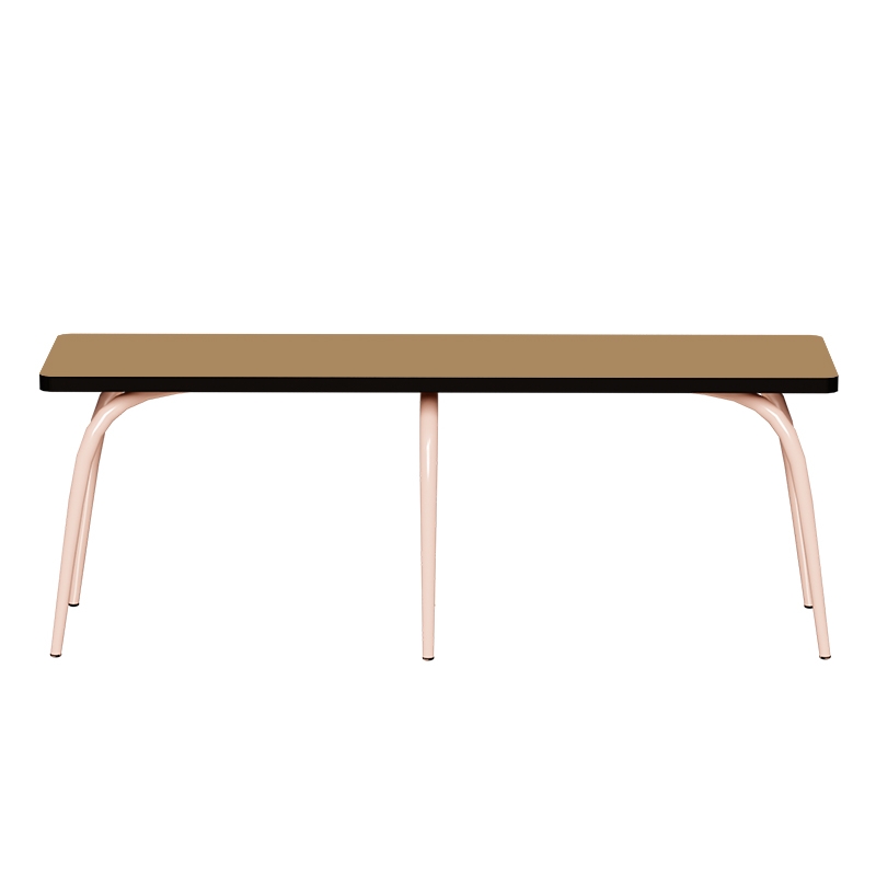 Banc Annie – Assise Stratifié Ocre - Pieds Rose Poudré