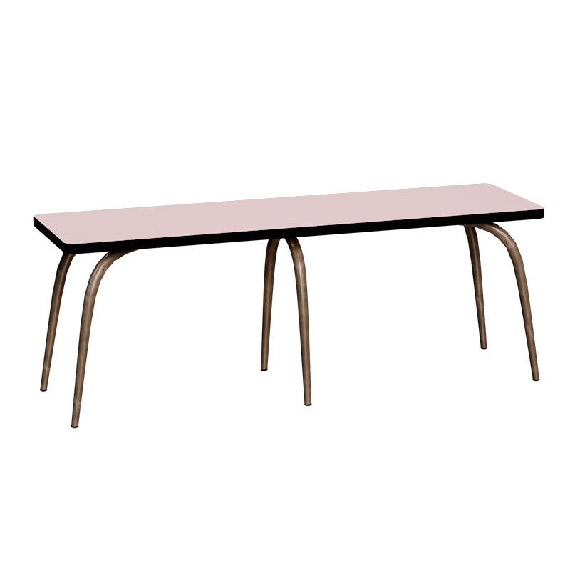 Banc Annie – Assise Stratifié Rose Poudré - Pieds Bruts
