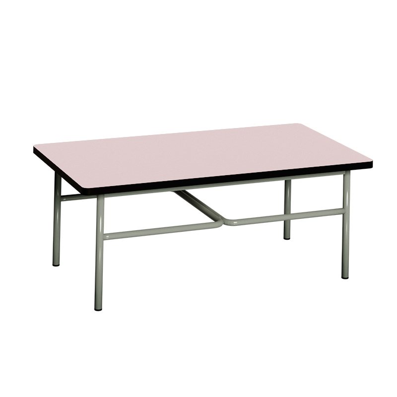 Table basse Elienor 110x60 - uni Kaki - Pieds Rose Poudré