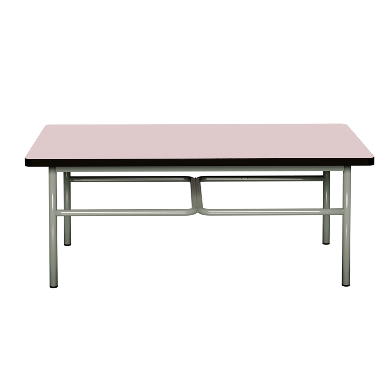 Table basse Elienor 110x60 - uni Kaki - Pieds Rose Poudré