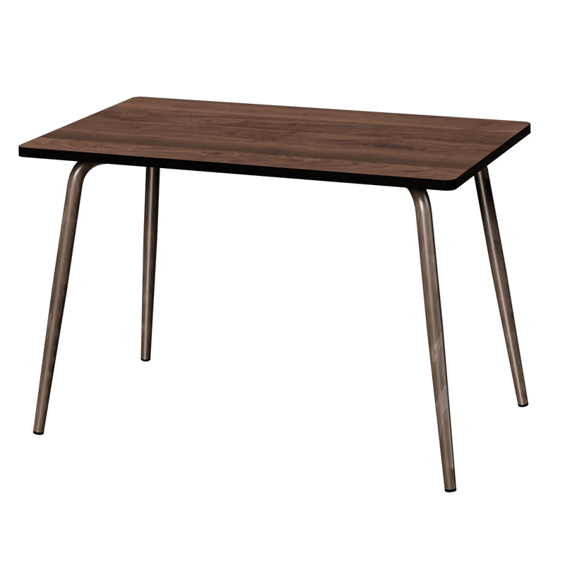 Table Retro Véra 120×70 – imprimé Bois Foncé Pieds Bruts