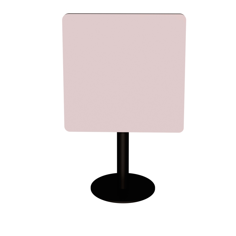 Table rabattable Albertine - Stratifié Uni Rose Poudré - Pied Noir