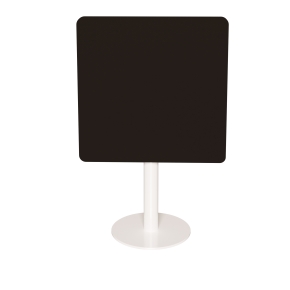 Table rabattable Albertine - Stratifié Uni Noir - Pied Blanc