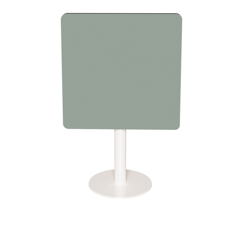 Table rabattable Albertine - Stratifié Uni Kaki - Pied Blanc