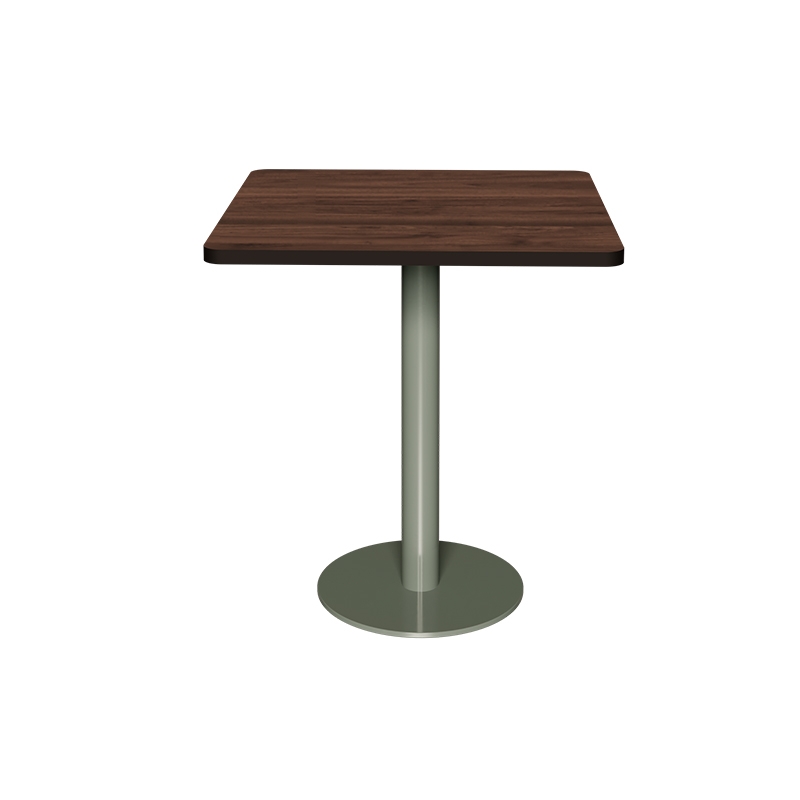 Table rabattable Albertine - Stratifié Imprimé Bois Foncé - Pied Kaki
