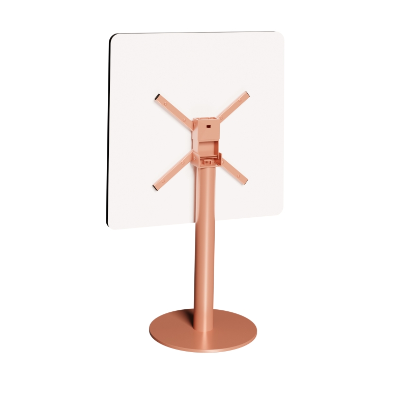 Table rabattable Albertine - Stratifié Imprimé Bois Foncé - Pied Terracotta