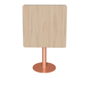 Table rabattable Albertine - Stratifié Imprimé Bois Clair - Pied Terracotta