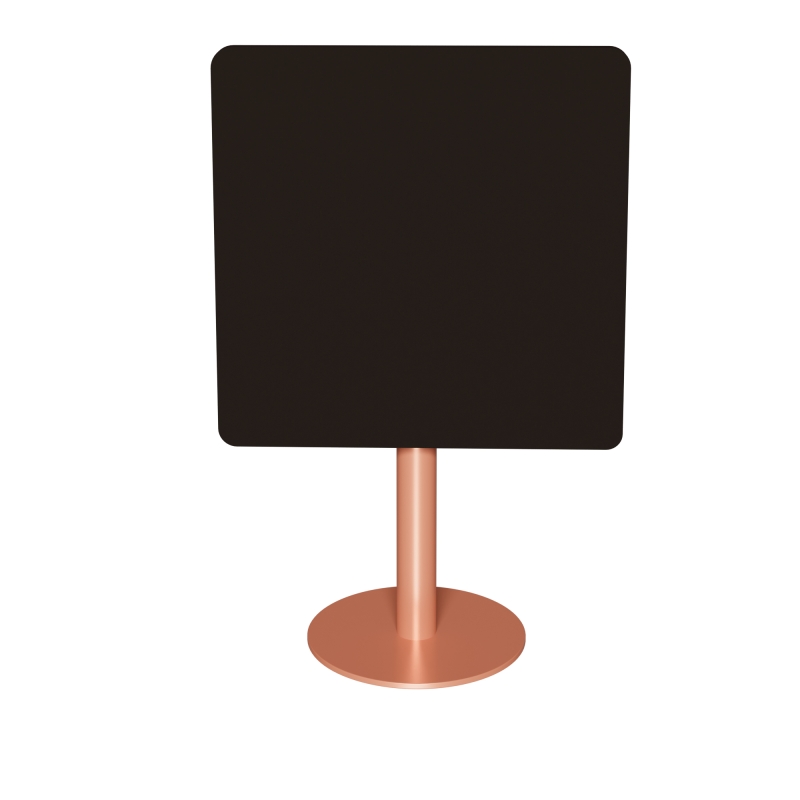 Table rabattable Albertine - Stratifié Uni Noir - Pied Terracotta