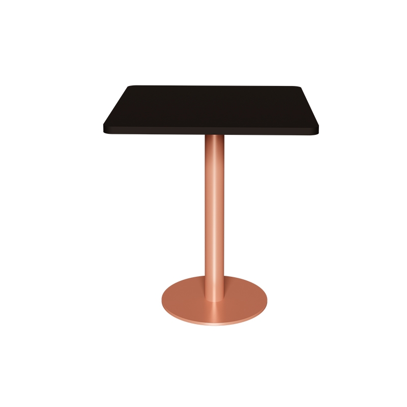 Table rabattable Albertine - Stratifié Uni Noir - Pied Terracotta
