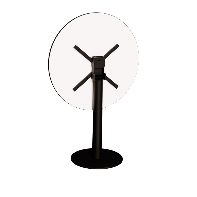 Table ronde rabattable Albertine - Stratifié Imprimé Bois Clair - Pied Noir