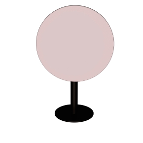 Table ronde rabattable Albertine - Stratifié Uni Rose Poudré - Pied Noir