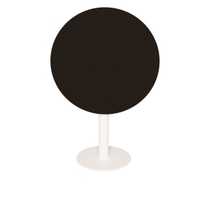 Table ronde rabattable Albertine - Stratifié Uni Noir - Pied Blanc