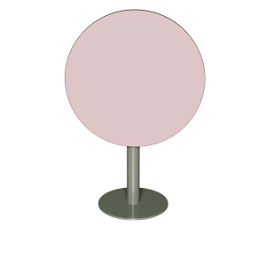 Table ronde rabattable Albertine - Stratifié Uni Rose Poudré - Pied Kaki