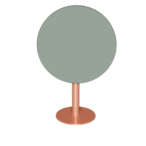 Table ronde rabattable Albertine - Stratifié Uni Kaki - Pied Terracotta