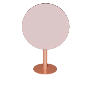 Table ronde rabattable Albertine - Stratifié Uni Rose Poudré - Pied Terracotta