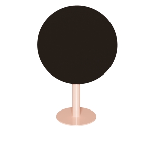 Table ronde rabattable Albertine - Stratifié Uni Noir - Pied Rose Poudré
