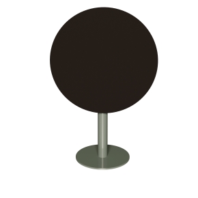 Table ronde rabattable Albertine - Stratifié Uni Noir - Pied Kaki