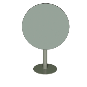 Table ronde rabattable Albertine - Stratifié Uni Kaki - Pied Kaki