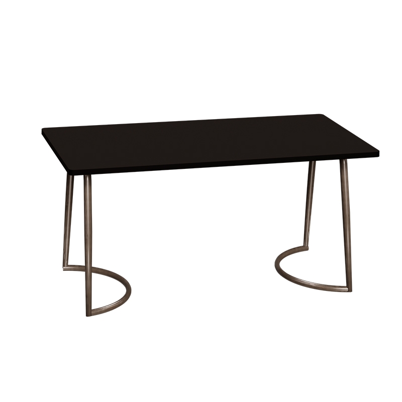Table Retro Amiel 160x80 - Stratifié Uni Noir - Pieds Bruts