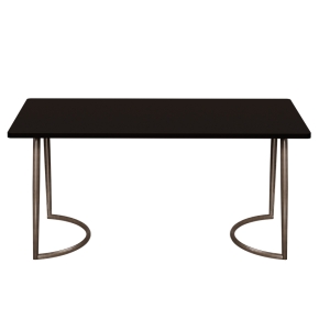 Table Retro Amiel 160x80 - Stratifié Uni Noir - Pieds Bruts