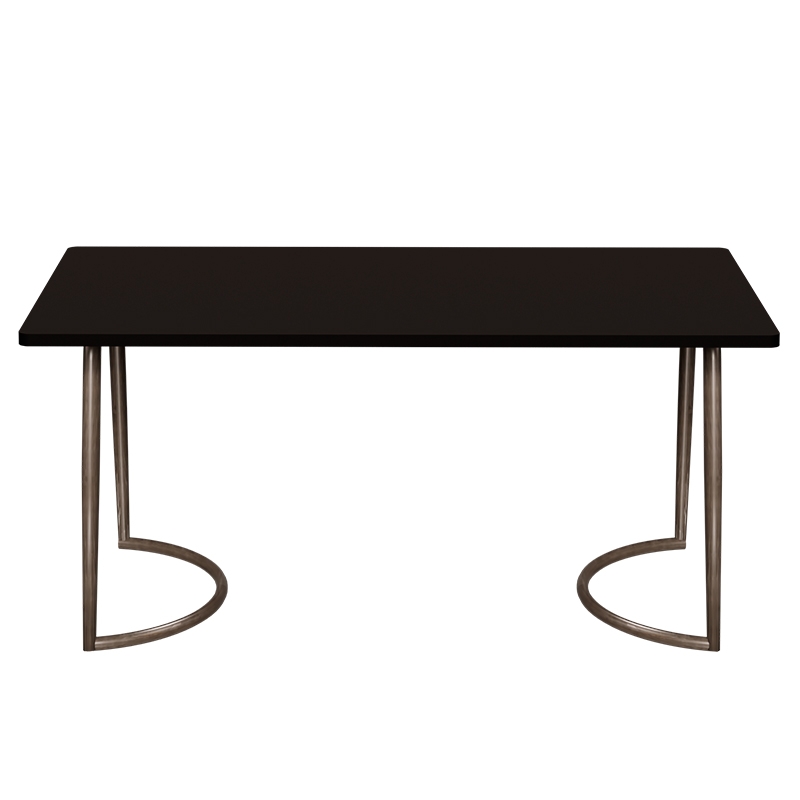 Table Retro Amiel 160x80 - Stratifié Uni Noir - Pieds Bruts