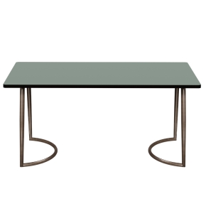 Table Retro Amiel 160x80 - Stratifié Uni Kaki - Pieds Bruts