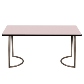Table Retro Amiel 160x80 - Stratifié Uni Rose Poudré - Pieds Bruts