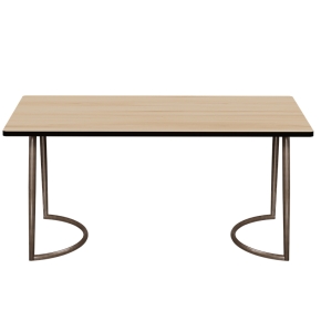 Table Retro Amiel 160x80 - Stratifié Imprimé Bois clair - Pieds Bruts