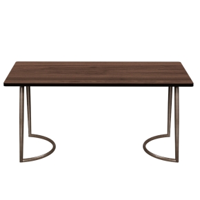 Table Retro Amiel 160x80 - Stratifié Imprimé Bois foncé - Pieds Bruts