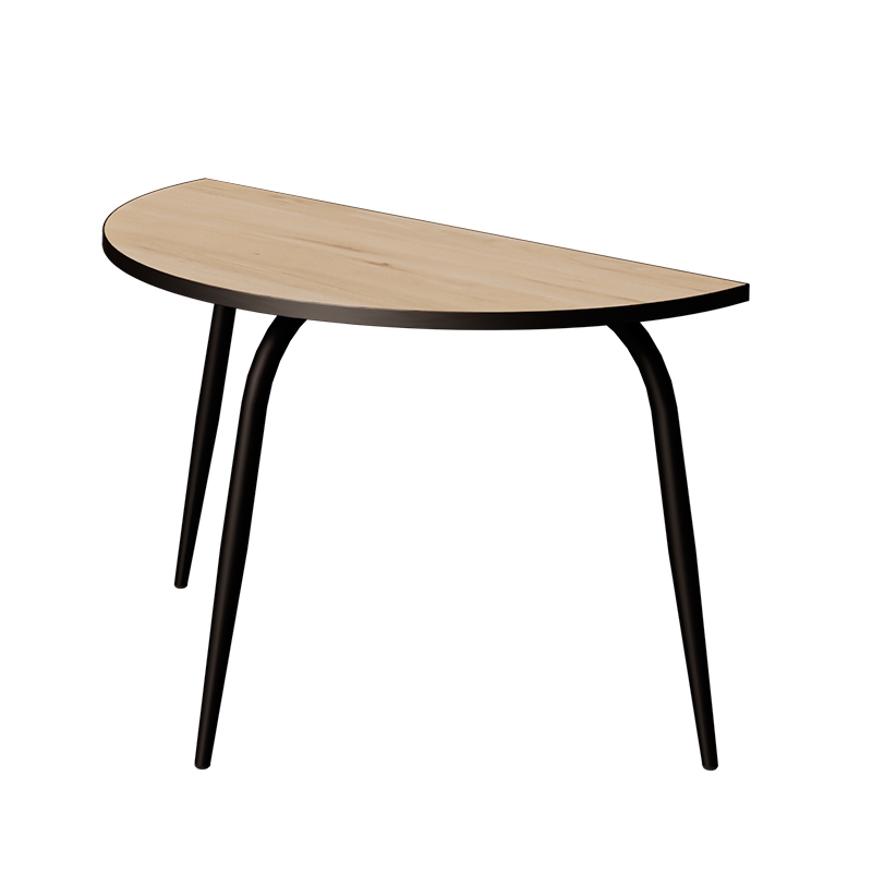 Table Demi-Lune Paloma H75 cm - Imprimé Bois Clair - Pieds Noirs