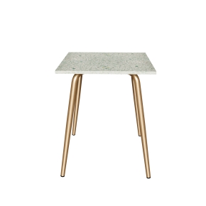 Table en Plastique Recyclé Vert - Pieds Dorés - 65x60