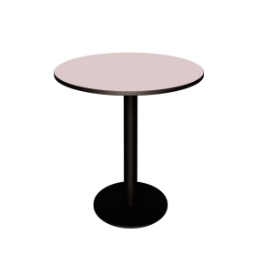 Table Ronde Léon – Stratifié Rose Poudré - Pied central Noir