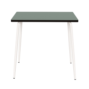 Table Haute Retro Véra 120x70 – uni Kaki - pieds Blancs