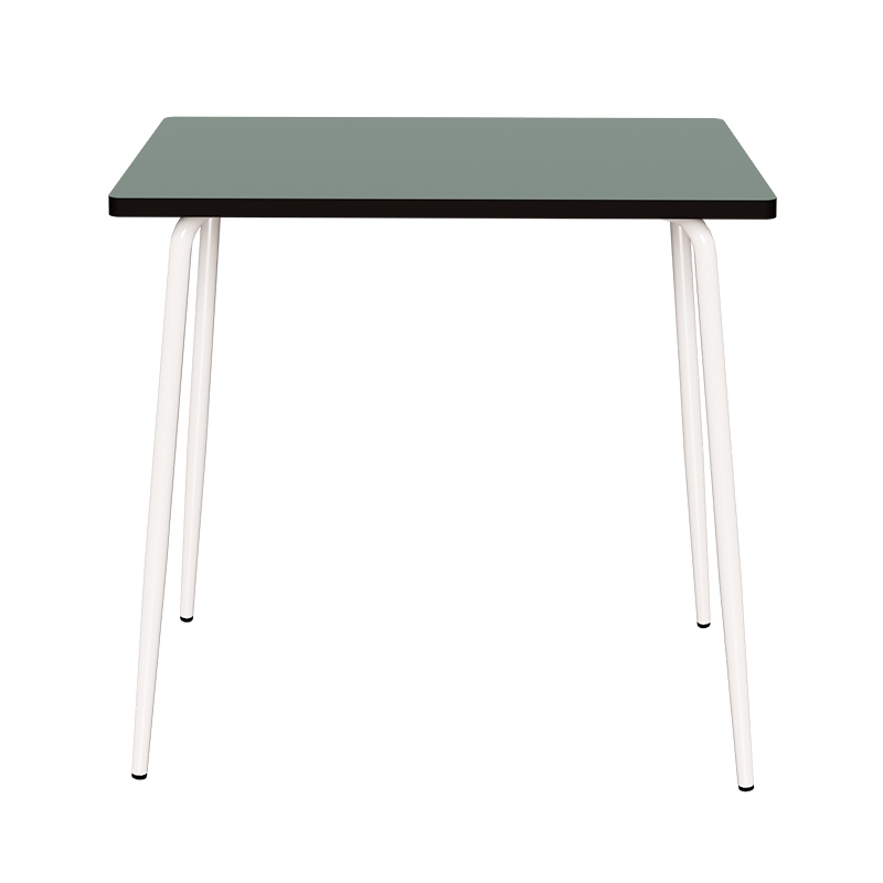 Table Haute Retro Véra 120x70 – uni Kaki - pieds Blancs