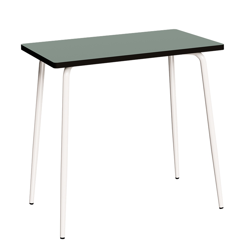 Table Haute Retro Véra 120x70 – uni Kaki - pieds Blancs