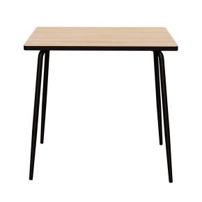 Table Haute Retro Véra 120x70 – imprimé Bois Clair - pieds Noirs