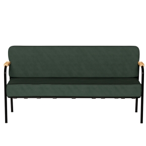 Canapé Barnabé – uni Dossier & Assise Velours côtelé Vert Forêt - Pieds Noirs