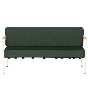 Canapé Barnabé – uni Dossier & Assise Velours côtelé Vert Forêt - Pieds Blancs