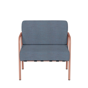 Fauteuil de jardin Sun – Uni Bleu Marine - Pieds Terracotta