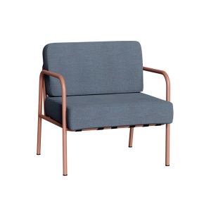 Fauteuil de jardin Sun – Uni Bleu Marine - Pieds Terracotta