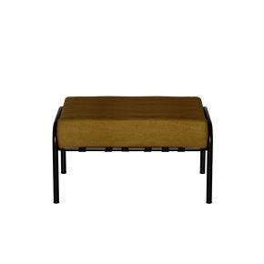 Pouf Barnabé, Assise Velours Ocre - Pieds Noirs
